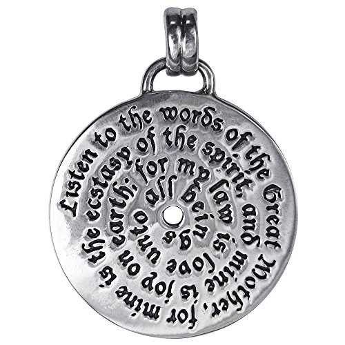 Moonlight Mysteries Sterling Silver Charge of the God and Goddess Witchcraft Pendant