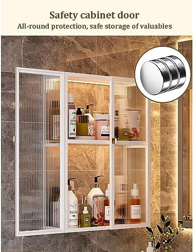 Wall-Mounted Bathroom Cabinet - Stylish Black Metal Medicine Cabinet with Acrylic Doors, Over-The-Toilet Organizer for Bathroom, Kitchen & Laundry Room Storage Solutions
