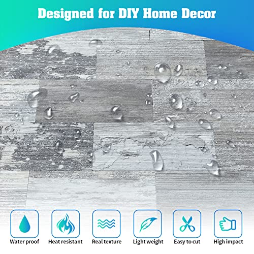 10-Pack Peel And Stick Tile Backsplash 11.3"X11.5" Pvc Wall Tiles, Stick On Backsplash For Kitchen, Bathroom Tile, Fireplace Décor, Laundry Table, Stair Decals In Light Rustic #TOP5