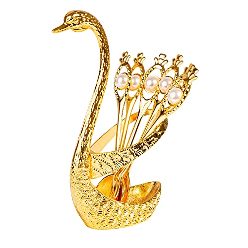 Set di cucchiaini da caffè, in metallo, supporto