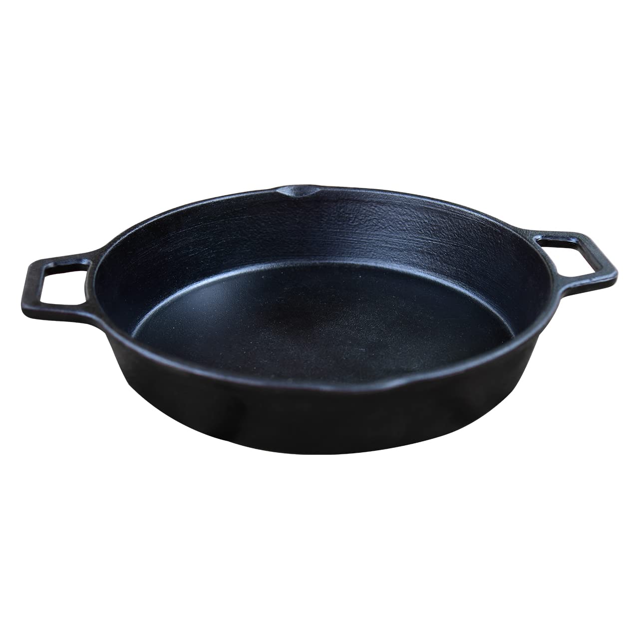 SWASTHA COOKWARE Cast Iron Material Skillet 9"( Double Handle) | Black Colour | Skillet_9double