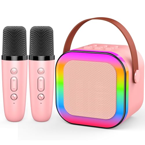 Dislocati Regalo Bambina 3-12 Anni,Microfono Karaoke per Bambini Regalo Natale Giochi Bambina 3-12 Anni Karaoke con Microfono Bluetooth Regalo Ragazza Giocattoli Bambini 4-12 Anni