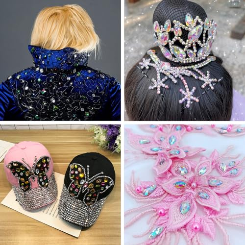 PH PandaHall 84pcs Teardrop Sew on Rhinestones Faceted Crystal Glass Claw Rhinestone Flatback Cabochons for DIY Dress Clothes Shoes Bag Decorations (GLAA-TA0001-45-YS-EU) - Image 4