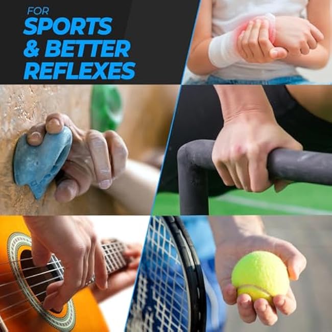 roygra Grip Strength Trainer (5 Pack), Forearm Strengthener Exerciser, Hand Strengthening Devices, Finger Strengthener, Workout Exercise Fitness Equipment, Baseball Climbing Calisthenics Basketball