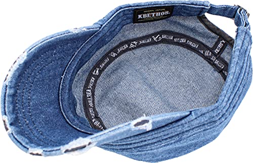 Image of Vintage Distressed Cadet Army Cap Basic Everyday Military Style Hat