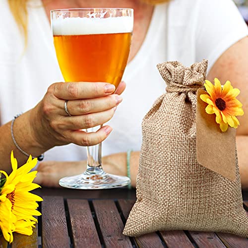 Sacs en toile de jute à cordon pour dragées et déco de table - 8