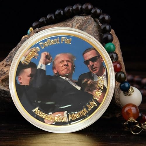 Donald-Trumps Coin, Donald-Trumps Coin 2024, Donald-Trumps Gold Coin- Donald-Trumps Coin 2024 Collection Trumps Assassinated Coin (Golden - Thumbnail 3