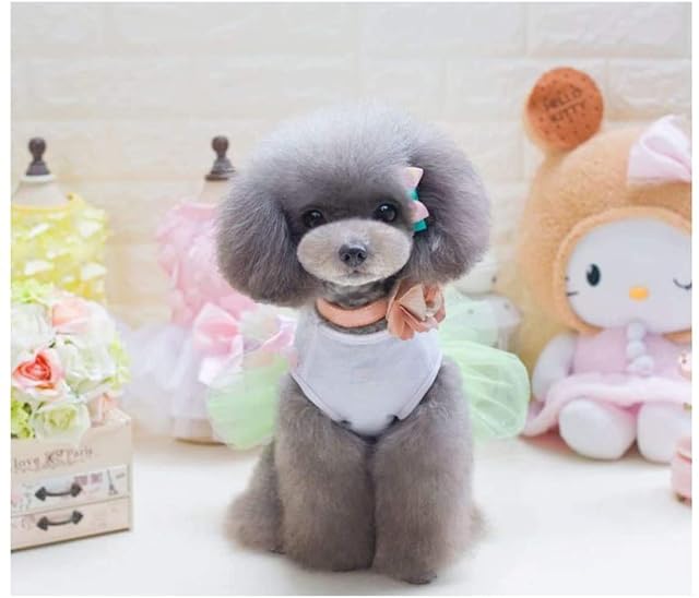 Foto 3 de 4 de Vestido de Perro Falda de Cachorro Vestidos de Princesa para Perros Tutu Flor Boda Encaje Vestido de Lazo…