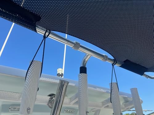 6.5 x5.5 Black SS100 Single Rod Holder Stern Boat Center Console Sun Shade