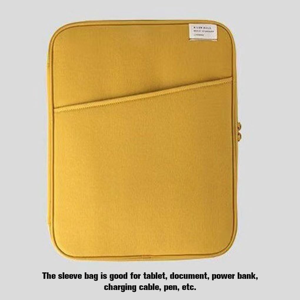 Juego de 10 fundas para tablet, ordenador portátil, teclado, cierre de cremallera, organizador de ratón, oficina, viajes, negocios, amarillo, 28,9 cm