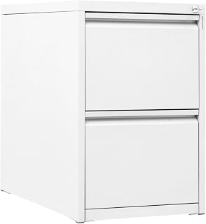 Aktenschrank aus Metall - mit zwei Schubladen - Weiß