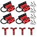 GTIWUNG Due Coppie di Connettori Batteria 50A 600V, Connettore Cavi Batteria con Manico, Batteria a Connessione Rapida 50A Cavo di Cablaggio per Auto, Rimorchio, Winch Trailer Verricello, Rosso