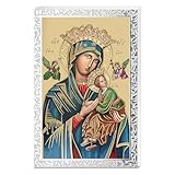  Holyart Tableau Notre-Dame du Perpétuel Secours encadrement argenté Valenti 18x12 cm