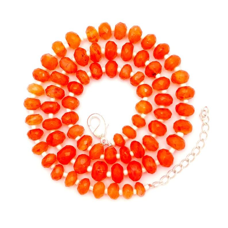 Collier cornaline naturel exclusive pierres facettées haut de gamme pour femme