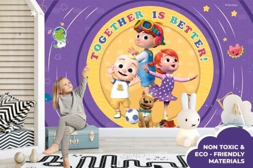 Miniatura 4 de JJ and His Brothers CoComelon - Papel tapiz para despegar y pegar, decoración de pared para niños CoComelon, decoraciones de Cocomelon para niños y