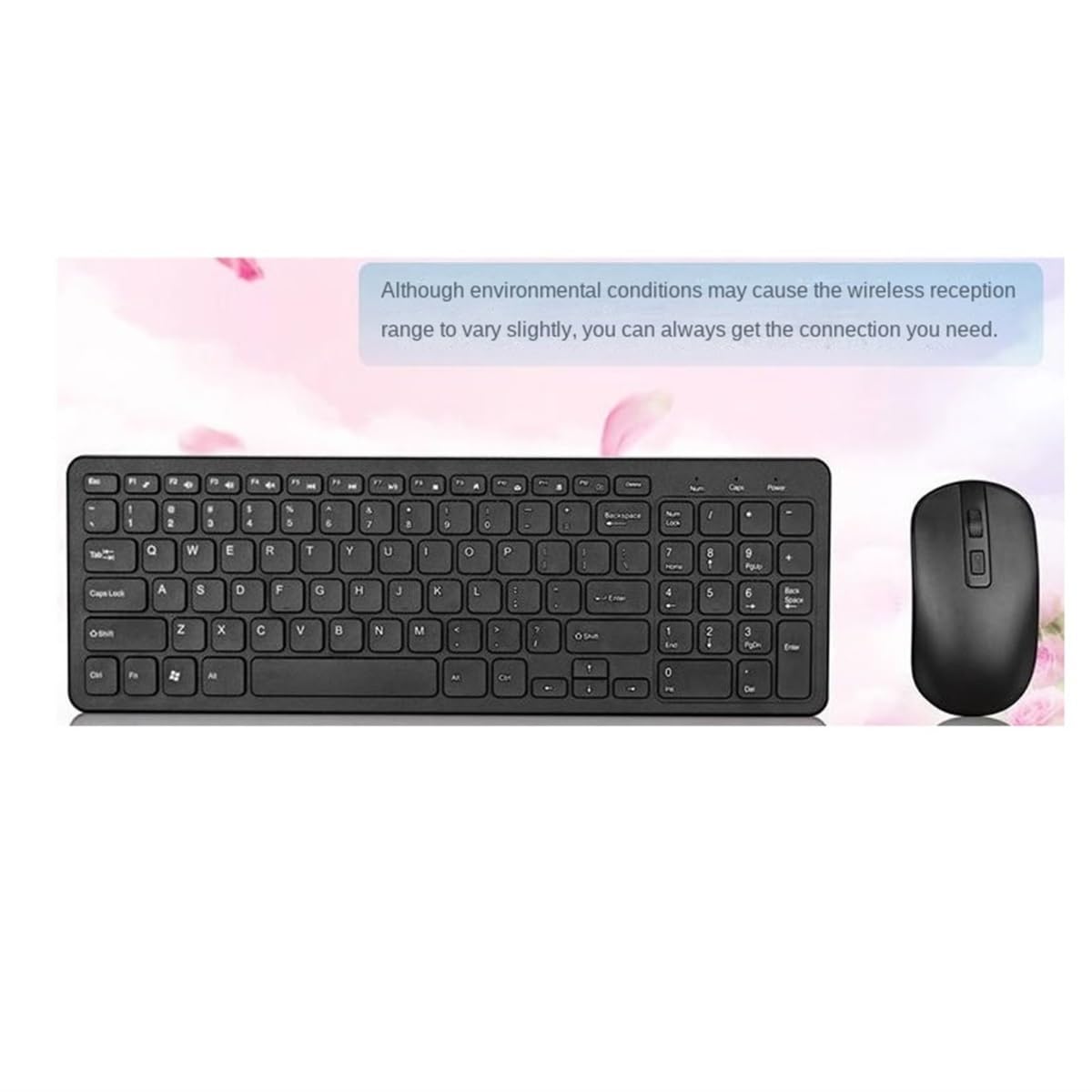 Klawiatura Mysz Bezprzewodowa Klawiatura I Mysz 2.4G Do Laptopów, Komputerów Stacjonarnych, Telewizorów Itp Zestaw(Black)