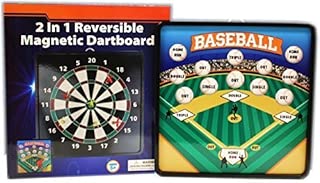 Homeware 2 in 1 Reversible Magnetic Dartboard (Dart Board) with Standard Darts & Baseball Games - coolthings.us