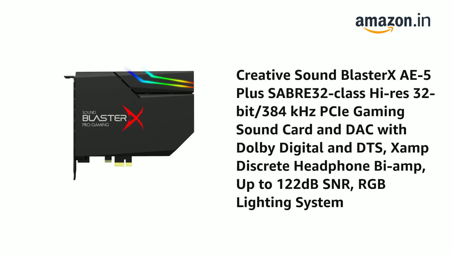 Creative Sound BlasterX AE-5 Plus SABRE32-class Hi-res 32-bit/384