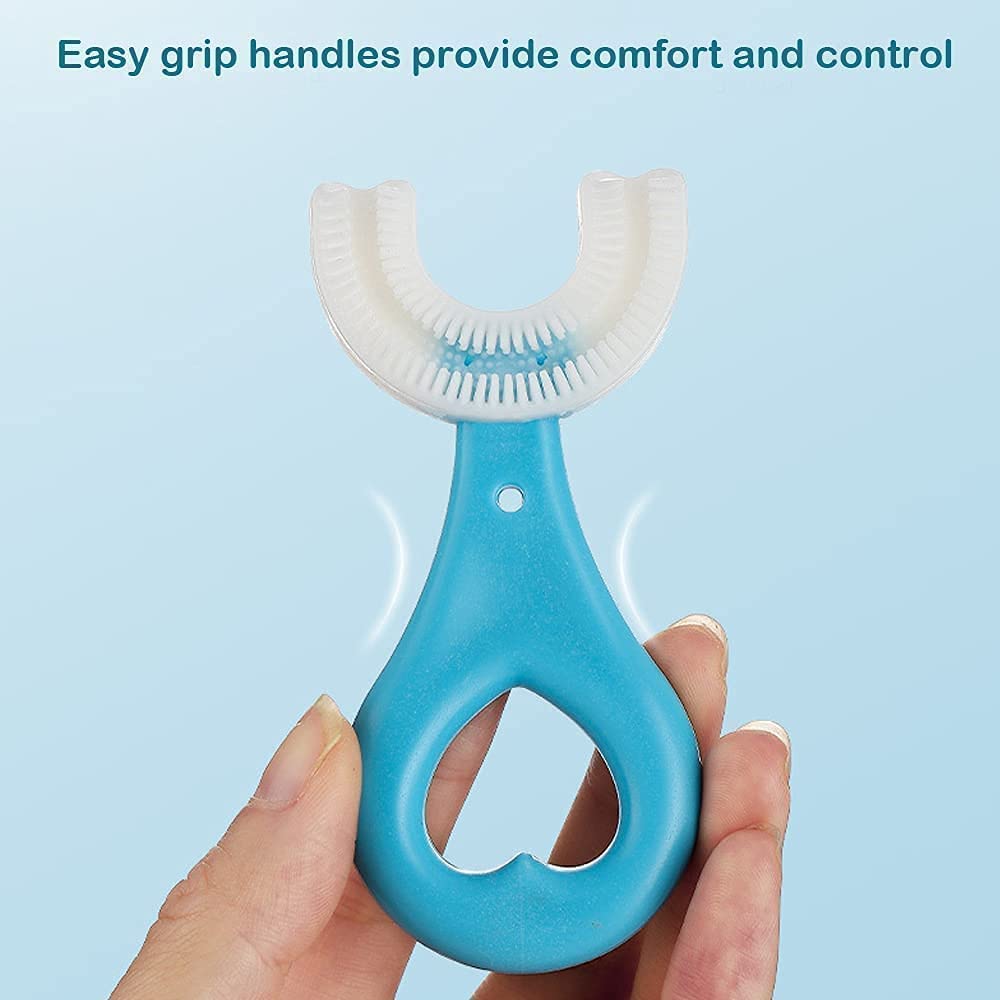 Worldwide e-Mart U Shaped Toothbrush for Kids Baby | 360° Silicone Soft Brush Head | Food Grade BPA Free Toddler Toothbrush | Gentle Teeth & Gum Cleaning Tool for Children | Easy Grip Handle Multicolor 2