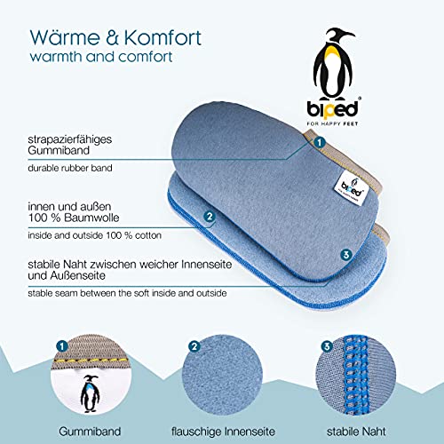 biped Stiefelsocken PINGUIN - wärmende Socken für Gummistiefel, für Freizeit und Beruf - Füßlinge für Damen und Herren als Hausschuh Ersatz oder Gästeschlappen - made in Germany - z2743(39-40)