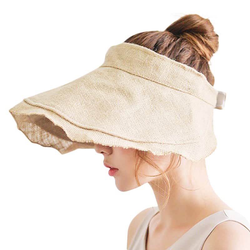 Visera de mujer con volante y ala ancha protección UV