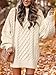 ANRABESS Womens Sweater Dress Oversized Cable Knit Chunky Long Sleeve Short Dresses 2025 Fall Outfits Vacation Winter Clothes Beige X-Large