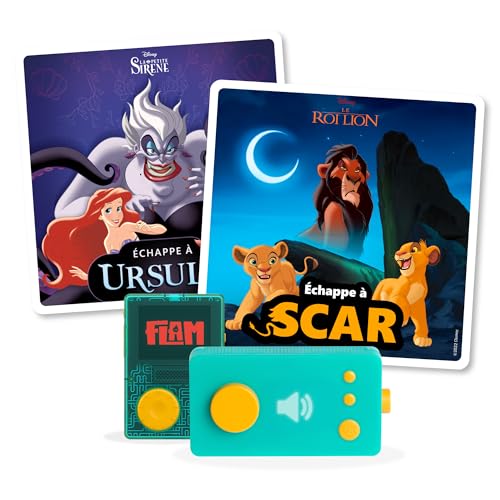 Lunii – Pack 2 Livres Audio Disney interactifs – Ma Fabrique à Histoires - Défi Vilain : Echappe à Scar + Echappe à Ursula – 1h05- Livre Audio pour Enfant dès 5 Ans - Boîte à Histoires Lunii