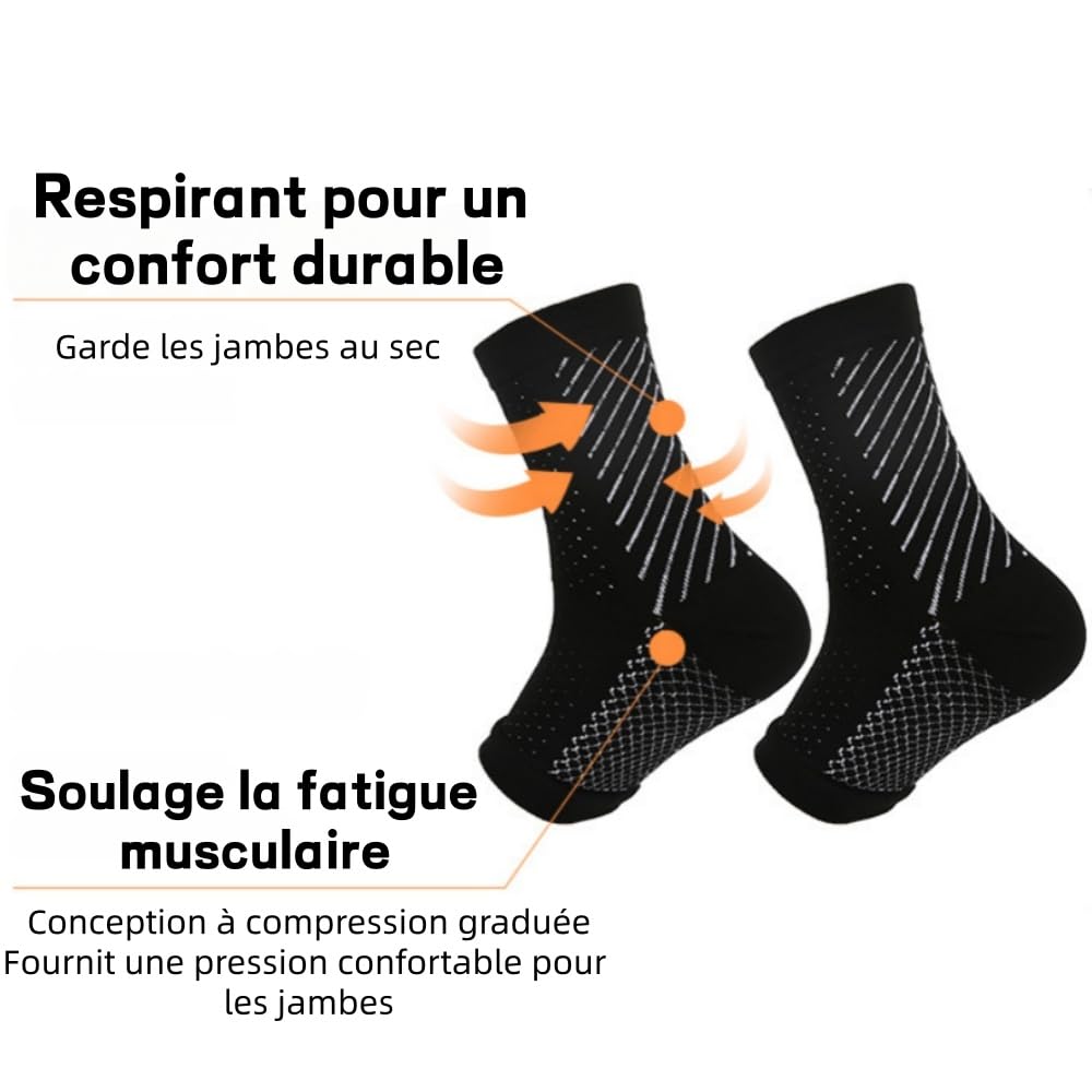 MEIION Santellia NeuroMarche+ - Chaussettes de Compression Neuro-Apaisantes.pour homme et femme, soutiennent les chevilles
