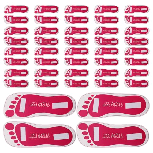 IWOWHERO Almohadillas Bronceadoras Desechables para Pies Protector Autobronceador Adhesivo Rosa Fucsia 25 Pares Accesorio para Bronceado en Aerosol Adecuado para Salón Spa y Belleza