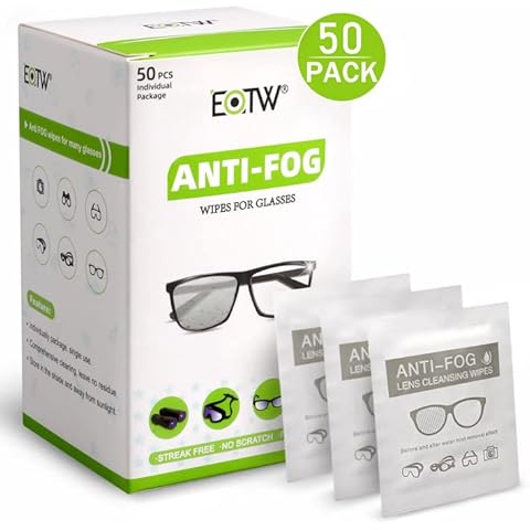 EOTW Anti Fog Wipes for Glasses Lens Cleaning Wipes Pre-Moistened Individually Wrapped Eye Glasses Cleaner 50pcs Cover