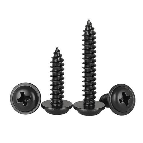 MOOPW ステンレス鋼304 丸頭セルフタッピングネジ ワッシャー付き クロスパンヘッド木ネジ M3 x 20mm 50 Pcs