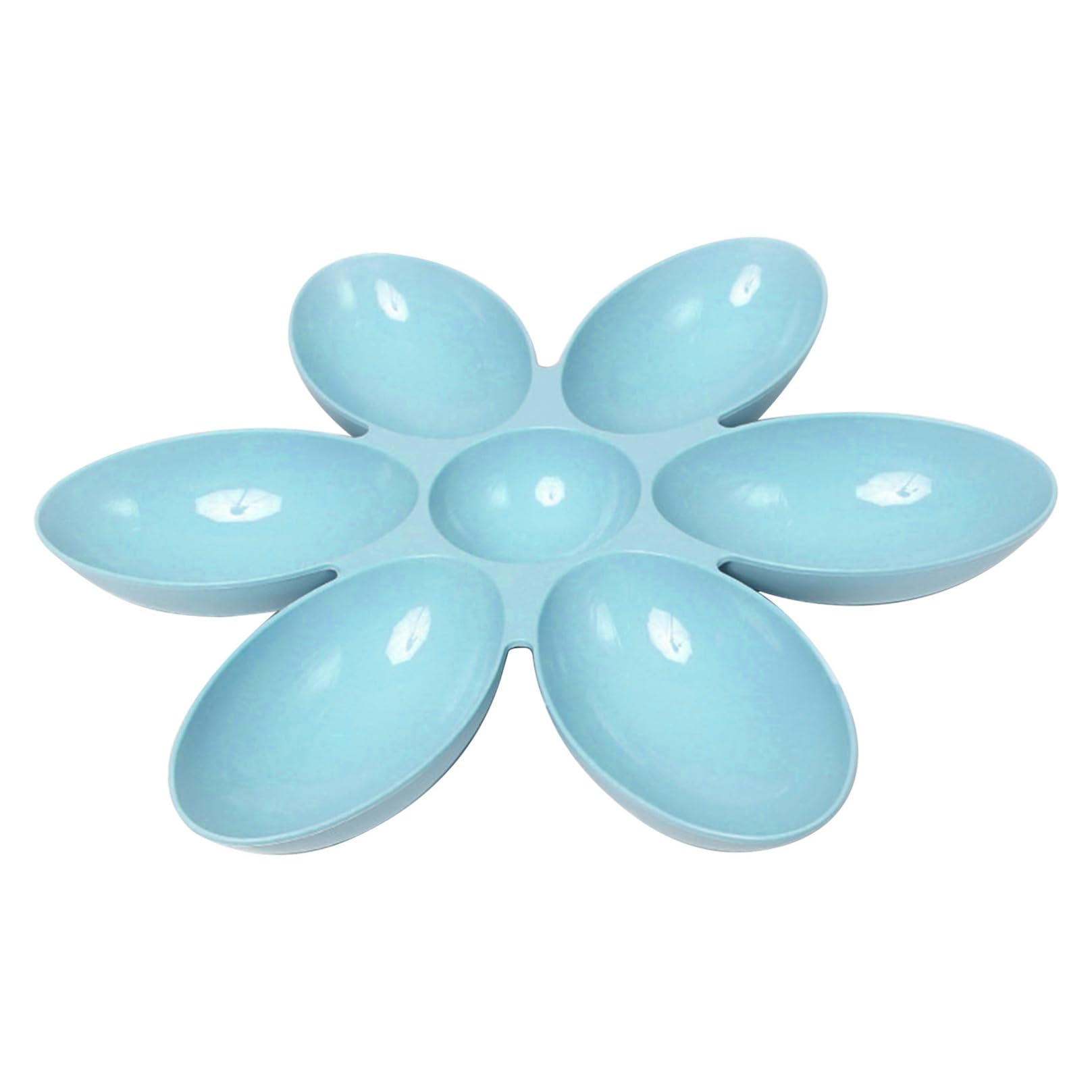 Agoky Multi Cat Feeder 6 Petals Flower Petal Shaped Dog Food Bowl Non-slip Durable Plastic Pet Feeding Dishes For Food And Water Blue One Size