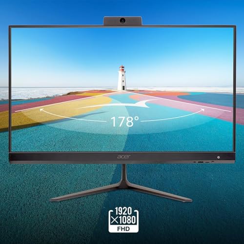 Image of acer Aspire 27 inch All-in-One Desktop Computer • 8-core AMD Ryzen 7 5825U • 32GB RAM • 1TB SSD • Office 365 for The Web • HDMI + DisplayPort, Wi-Fi 6E • Wireless Keyboard & Mouse • Windows 11