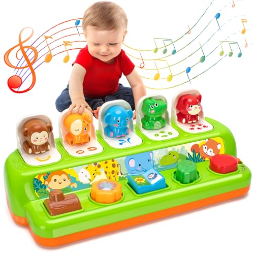 Image of Duchong Pop Up Toys for 1 Year Old Boy Girls, Interactive Cause and Effect Learning Toys with Music & Light for Baby 6 7 8 9 10 11 12 Months, Christmas Birthday 1st Gifts for Toddlers