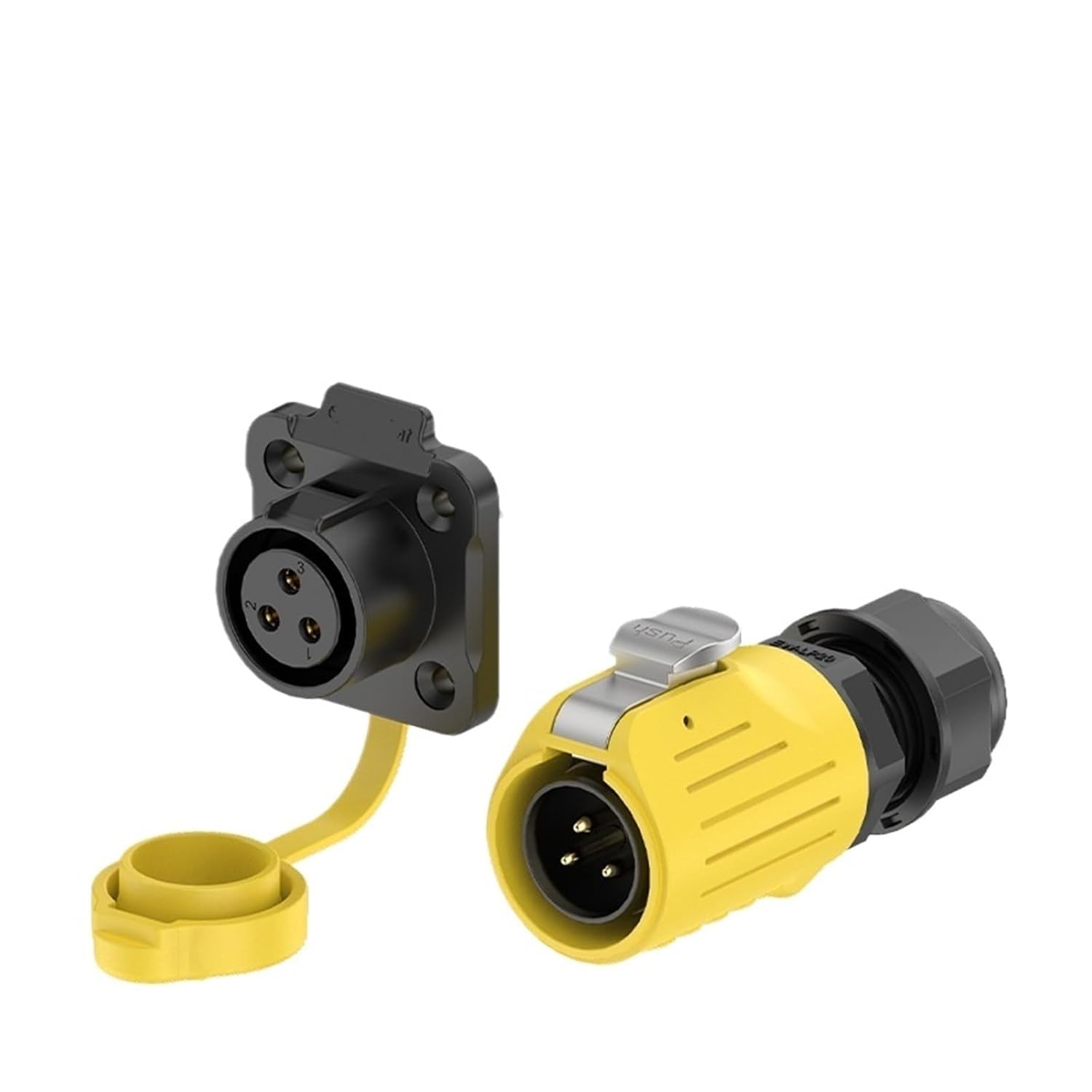 Waterproof Aviation EW-LP20 Flange Plastic 2-14 core Welding Yellow led Screen Power Industrial Connector(EW-LP20-9P 5A)