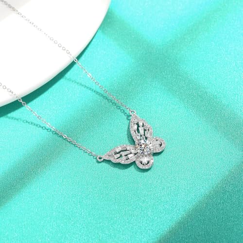 Moissanite Necklace for Women Sterling Silver Necklace Sparkling Moissanite Pendant Diamond Necklace Jewelry Christmas Gifts for Mom Wife Girlfriend Women Birthday Anniversary4