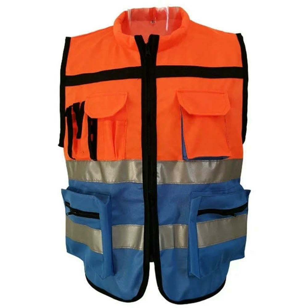 Gilet de sécurité réfléchissant multi-poches contre le manque de visibilité de nuit