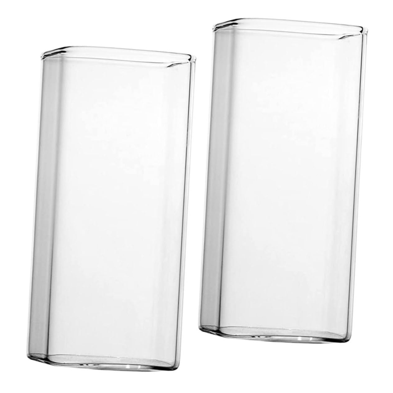 Cabilock Square Glass Cups Glasses Glassware Water Glasses for Home Restaurant Hotel