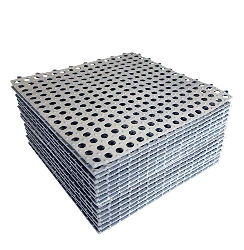 24 Pack Interlocking Soft PVC Floor Tiles 11.8 x 11.8 in Splicing Bathroom Shower Non-Slip Floor Tiles Mat - Gray