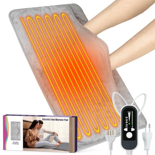 Calienta Pies Electrico 76x40cm, Orthland Calentador de Pies Electrico con 6 Niveles de Temperatura...