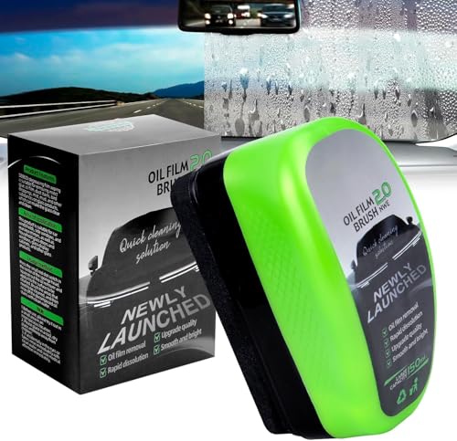 Vibbang Brosse de nettoyage de film d'huile de 150 ml, pour vitres de voiture, nettoyant pour vitres de voiture, nettoyant pour pare-brise de voiture, pour améliorer facilement la clarté et la