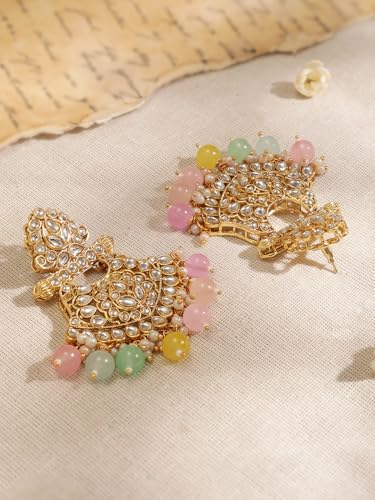 Image of Rubans Beads Necklace Set Gold Plated Traditional Jewellery Gift for Women & Girls