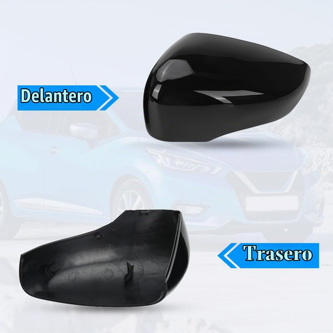 Tapa de la Cubierta del Espejo Compatible con Renault Clio 4 2012-2016, Capture First Generation J87 2013-2019, Zoe 2012-2024, Tapa de Espejo Retrovisor Tapas 963732631R 963732631 - Negro