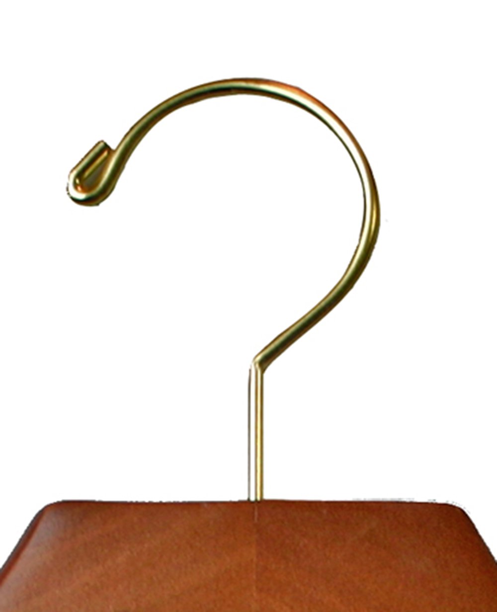 Holzbügel ohne Steg | vergoldeter Haken | 43 cm breit | Kleiderbügel Wäschebügel Garderobenbügel Ladenausstattung (50 Stück)
