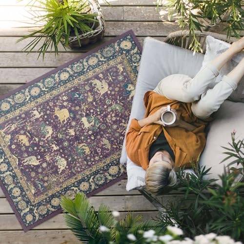 Tapis vinyle 150x225 extérieur imperméable rectangle déco balcon PVC - 3