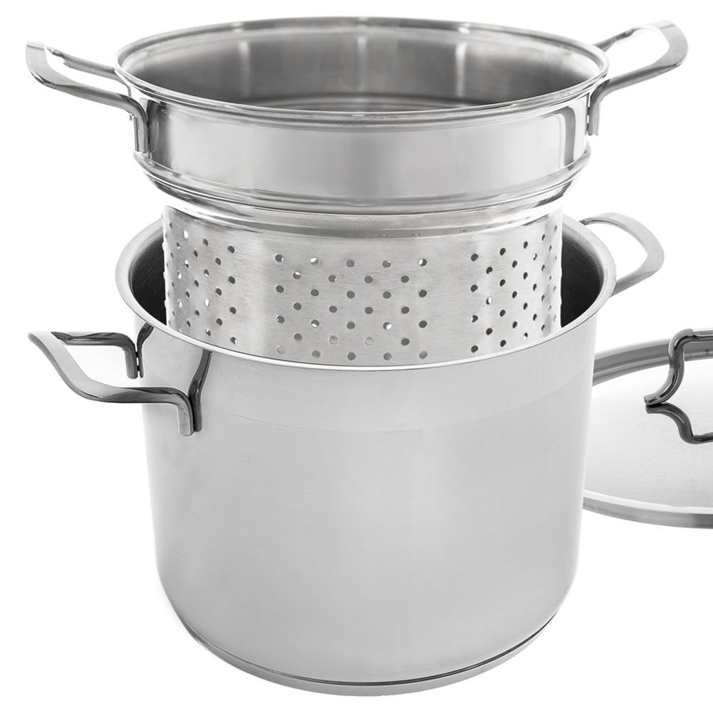 ANETT - Inserto per pasta, 8 l, in acciaio inox, 24 cm, senza coperchio, capacità di 8 kg e peso 769 g