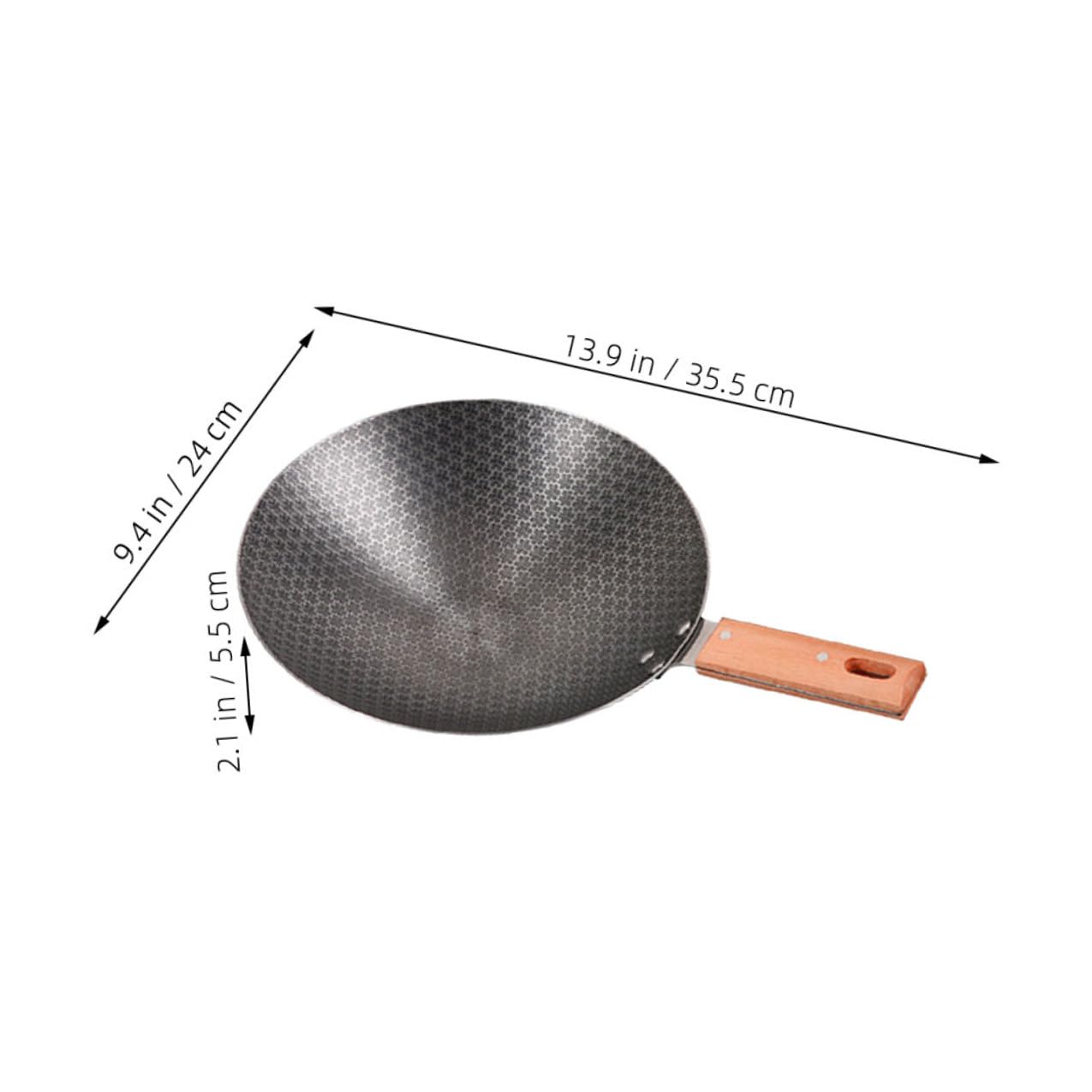 Wok Piccolo in Ferro per Cottura Padella Wok da Cucina Multiuso Facile Impugnare Manico Termoisolante per Friggere e Cuocere
