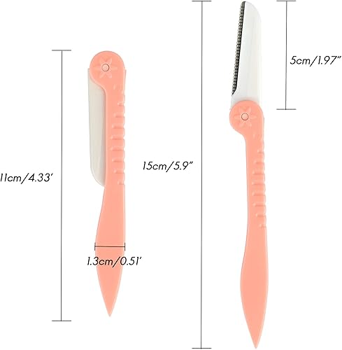 Miniatura 2 de G2PLUS 3 piezas de afeitar de cejas, maquinilla de afeitar facial plegable, rasuradora Dermaplane para mujeres, cara de melocotón, microcuchillas de