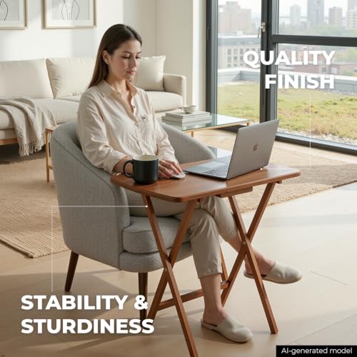 Image of Winsome Dylan Set of 4 Oversized Foldable Snack Tables with Storage Rack