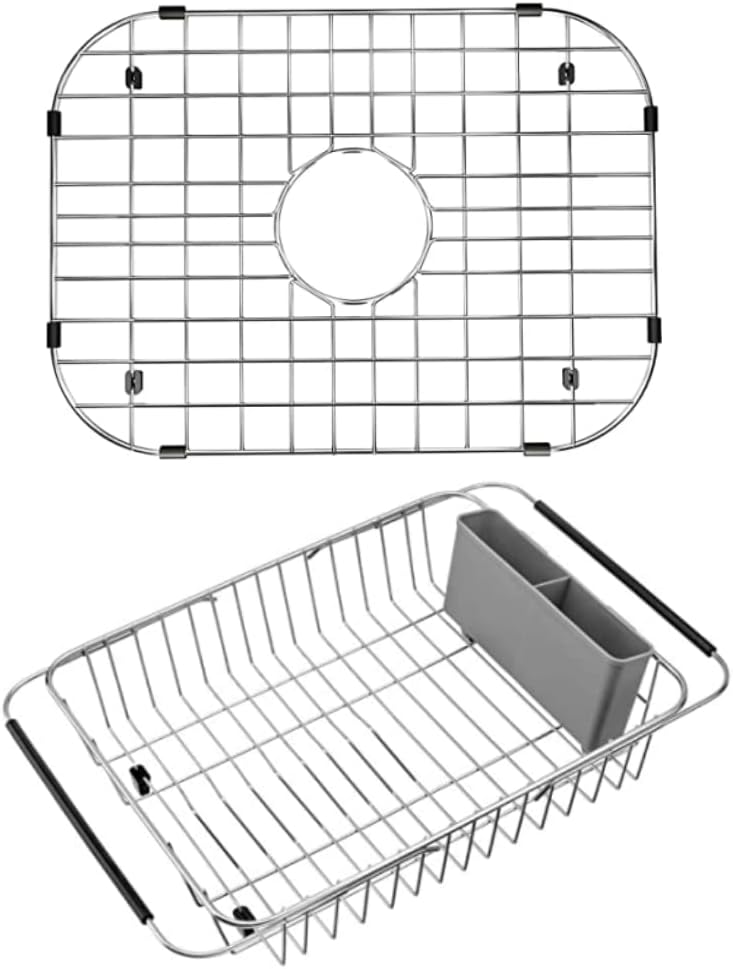 SANNO Kitchen Sink Grate Stainless Steel Sink Protector for Kitchen